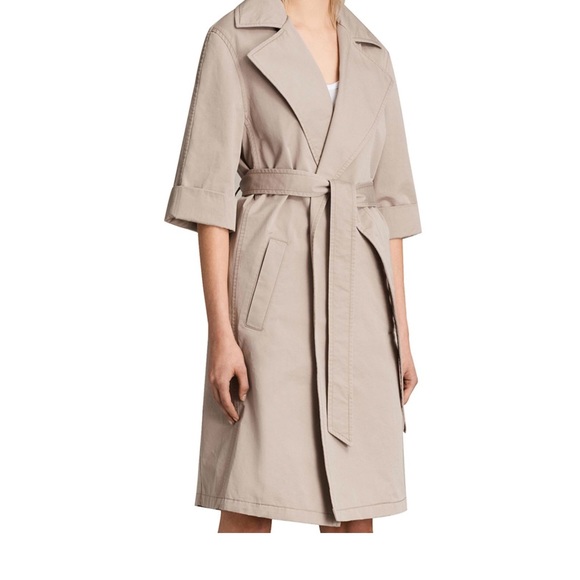 Allsaints Luna 3/4 sleeve trench coat - Picture 3 of 5